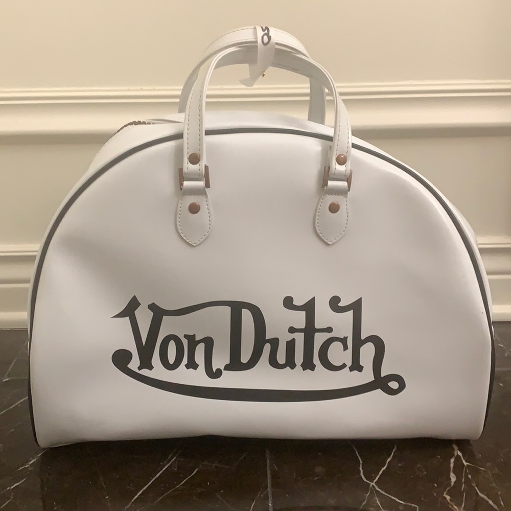 WHITE VON DUTCH DUFFLE/bowling BAG
